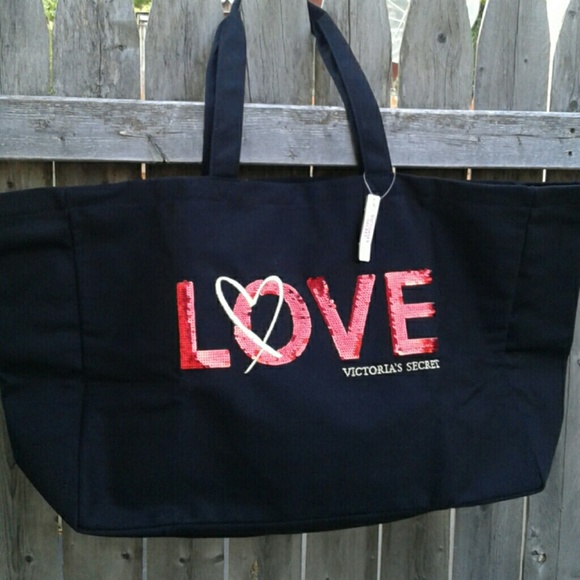Victoria's Secret Handbags - Victoria Secret, Sequined LOVE, TOTE BAG. BNWT!!